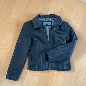Kenneth Cole black leather jacket small